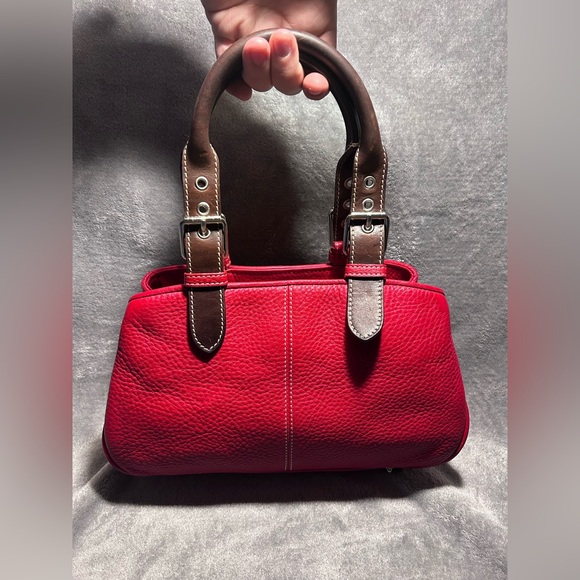 Dooney & Bourke Handbags - RARE Dooney & Bourke Red Top Handle Leather Satchel Manufacturer Sample Bag
